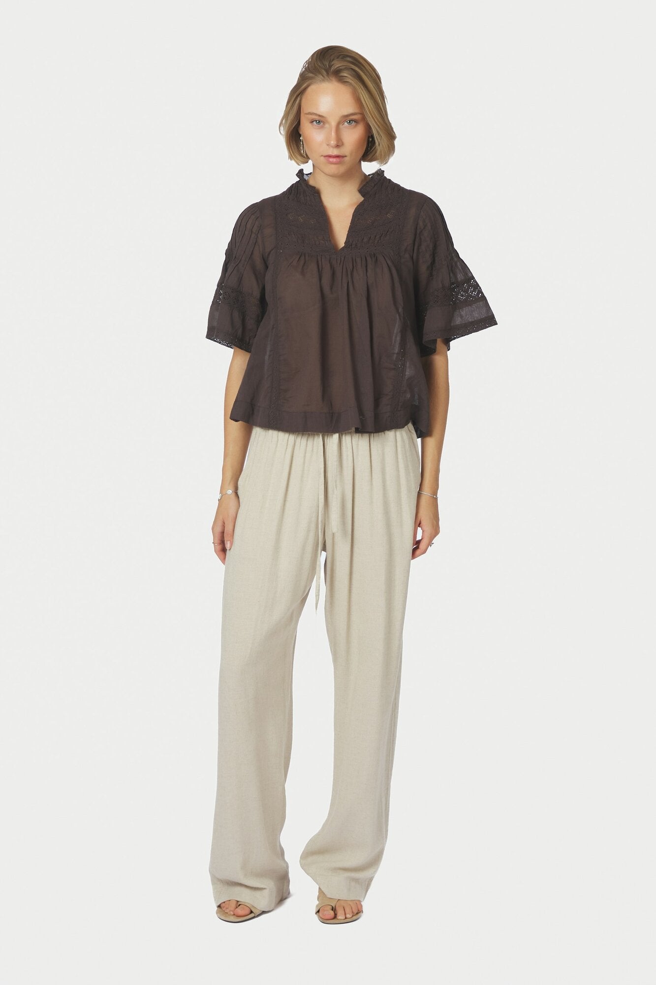 Siama S Voile top - mørkebrun